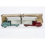 Robin Hood TP Series Furniture Van, two examples, metallic green cab, red cab, both grey bodies with