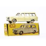 A CIJ Ref No.3/46H Peugeot 403 Break, light yellow body, plated spun hubs, white tyres, glazing,