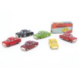 Maxwell Toys Ambassador Mark II, six examples, No.522 Yellow Cab, No.510 (3), green, red, metallic