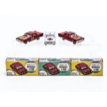 Maxwell Toys Lincoln Continental, three examples, No.513 Police, No.514 Fire, No.515 Ambulance, in