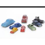 Various British Diecast Cars, including Kembo Streamlined Coupe, light green, Police Car, black,