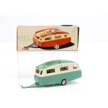 A CIJ Europarc Ref No.3/27T Camping Caravan, green and white body, green plastic roof panel, printed