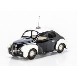 A CIJ Ref No.5/48 Renault 4CV Police Car, tinplate friction drive car, black/white body, 'Police'