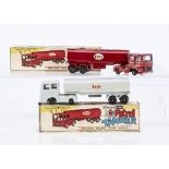 Maxwell Toys 'Esso' Petrol Tankers, No.566 (2), one in red, one in grey, both with 'Esso' decals, in