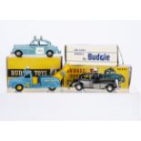 Budgie Toys No.244 Breakdown Truck, mid-blue body, yellow hubs, No.246 Police Patrol Car (2), one