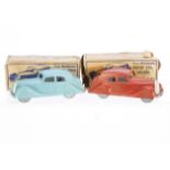 Robin Hood TP Series Razor Edge Saloon, two examples, red, light blue, castings have various