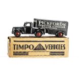 A Timpo Toys 'Pickfords' Articulated Box Van, black cab and trailer, grey roof, 'Pickfords'