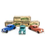 Penguin Series 4 Plastic Rubber Band Drive Armstrong-Siddeley Hurricane, three examples, red,