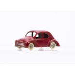 A CIJ Ref No.3/48 Renault 4 CV 1956, scarce dark red body and baseplate, grey plastic hubs, white