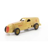 A CIJ Ref No.5/6 Renault Nervasport 28CV 1934 Record Car, small tinplate clockwork car, beige