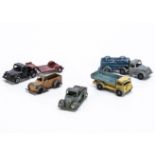 Timpo Toys Commercial Vehicles, Articulated Tanker, grey cab, blue tanker, Articulated Low Loader,