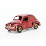 A CIJ Ref No.5/49 Renault 4CV Commerciale 1949, tinplate clockwork Fire Service van, red body, '