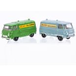 Milton Mini Auto Cars No.825 Commer Van, two examples, light blue, bright green, both with 'Milton