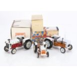 Maxwell & Milton Ford 335 Tractors, three examples, two larger, white/red, white/orange, with