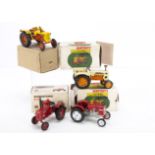 Maxwell Toys Tractors, No.579 Hindustan Heavy Duty Tractor (2), differing versions, No.599 Eicher,