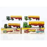 Maxwell & Milton Toys 'Burmah Shell' Petrol Tankers, No.568, No.596 (3), all green cabs, red/