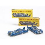 CIJ Ref No.3/2 Renault Etoile Filante, two examples, both blue body, shooting star decals, blue