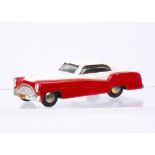 A Gamda American Buick Roadmaster, red/white body, dark grey base, spun hubs, numberplate 35-074,