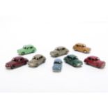Dinky Toy Cars, 40g/159 Morris Oxford (3), first casting, stone body, light grey hubs, second