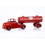 A Gamda Transport Toys Series Articulated Tanker, red cab, wheels, base and tanker, 'Delek'