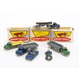 Midget Toys Co Miniature Diecast Models, No.14 Vanwall Racing Car, No.5 Tractor with open trailer (