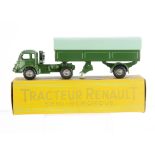 A CIJ Ref No.3/70 Renault Fainéant Articulated Truck, dark green body, pale green tilt, grey plastic