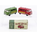 Milton Mini Auto Cars No.322 Commer School Bus, red body, 'School Bus' decals, black plastic wheels,