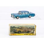 A Nicky Toys 186 Mercedes-Benz 220 SE, metallic blue body, grey interior, plastic wheels, in