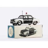 A CIJ Ref No.3/57 Renault Dauphine Police Car, black and white body, 'Police' decals, red siren,