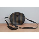 A ladies Fendi handbag, stripped design with shoulder strap 19cm x 21cm