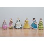 Six Coalport lady figurines, comprising two limited edition figurines from the House of Hannover (