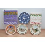 Six Wedgwood Christmas plates, bone china and one Jasperware example, all in their retail boxes (6)