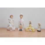 Four Royal Worcester ceramic figures, three from the wedding day collection (4)