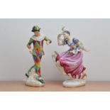 Two Royal Doulton figurines, the Harlequin H.N. 2737 and Columbine H.N. 2738 (2)