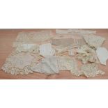 A collection of Victorian and later lace work, including small pieces of clothing etc, all AF (qty)