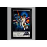 Stars Wars Poster / Dave Prowse, a Framed and Glazed Poster for the first Star Wars film with a