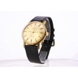 A 1970s Tissot Seastar gentleman's wristwatch, 34mm, gilt front and dial with batons, appears to