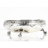 An early George V silver bowl by S D Ltd, 22cm diameter, 22.35 ozt, the pierced circular bowl on