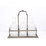 A modern silver decanter holder from C.J. Vander Ltd, 39cm wide and 34cm high, approx 74 ozt, with