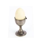 A novelty 1980s silver egg timer by Anthony Gordon Elson, 11cm, AF, realistically modelled as a