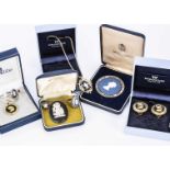 A small collection of silver Wedgwood Jasper jewellery, including a silver Jubilee Elizabeth II