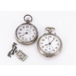 Two pocket watches and a fob watch, the Zenith lady's fob watch appears to be converted from a