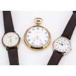 Three watches, including a Mappin & Webb 9ct gold cased presentation and a Limit wristwatch, and a