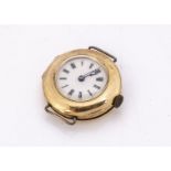 An early 20th century continental 18ct gold cased lady's wristwatch, 29mm, 22.2g, marked to rear and