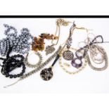 A quantity of costume earrings, bracelets, simulated pearls and other items (a parcel)