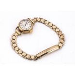 A c1960s Omega Ladymatic 9ct gold lady's wristwatch, 17mm, 16.3g, appears to run, hallmarked to