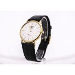 A modern Longines Quartz Presence slimline 9ct gold cased gentleman's wristwatch, 33mm, white