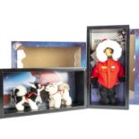 A Steiff limited edition FULDA Husky Set with Musher, 1388 of 3000, two huskies and a musher doll,