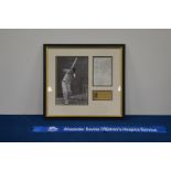 A framed limited edition photo of Robert Graham Pollock, celebrating his induction to the cricket