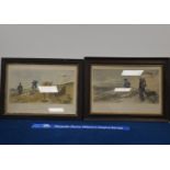 A pair of shooting prints, partridge and rabbit, dated 1852, the largest 56cm x 74cm (2)